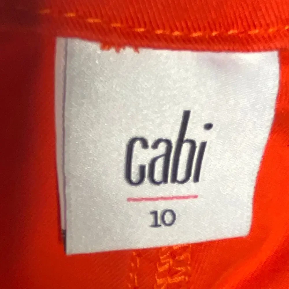 CAbi 6046 Womens Size 10 Orange Corel Utility Twill‎ Trouser Chino Pants Stretch